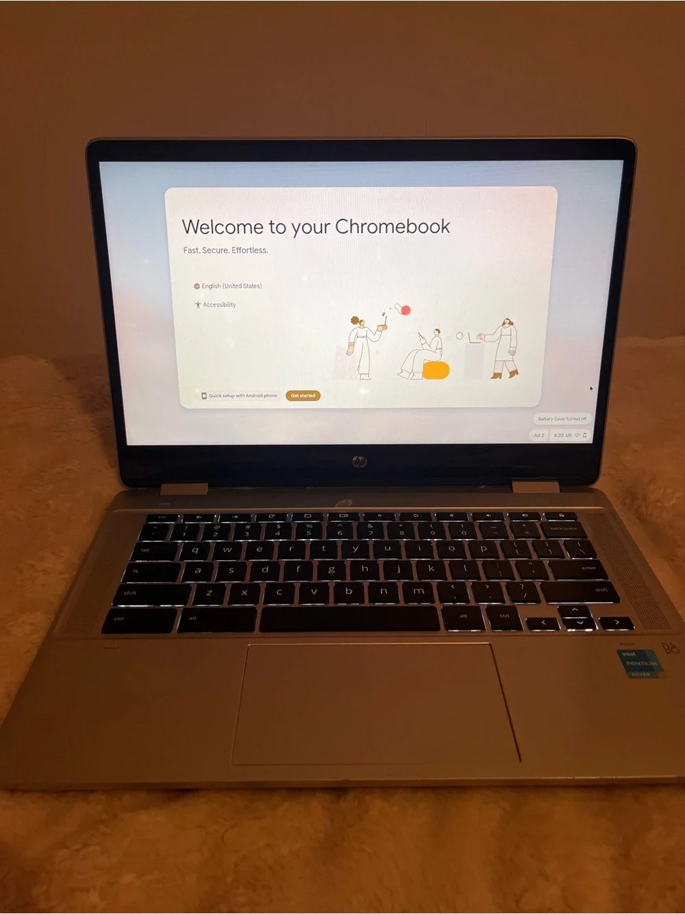 HP Chromebook with touchscreen and 360° tablet mode